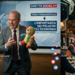 Politico che distrae la folla, simbolo del tempo sprecato dalla politica.